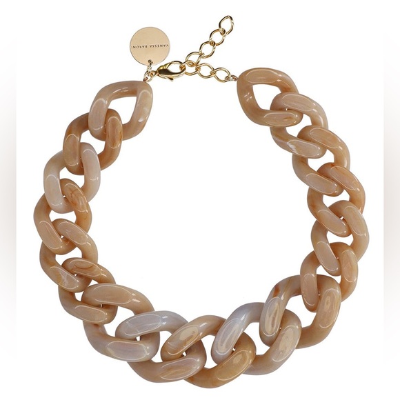 $200 RARE VANESSA BARONI CHUNKY NECKLACE - BEIGE - Picture 1 of 7